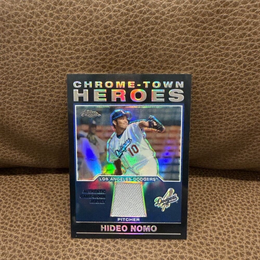 Hideo Nomo Card 2004 Topps Chrome Town Heroes Relics #HN w Authentic Game Jersey